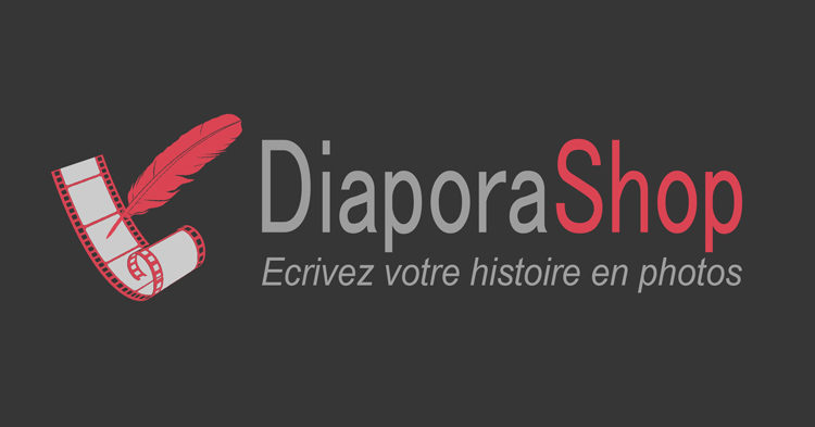 Logo, title and slogan of the DiaporaShop website
