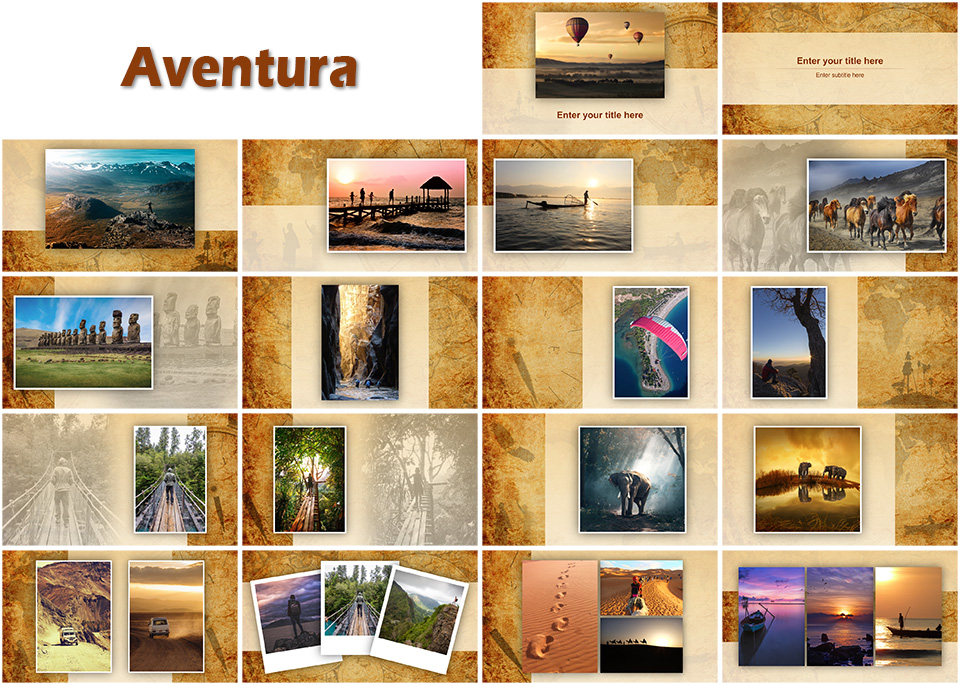 Configurations des 18 styles du thème Aventura