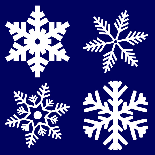 Les 4 formes du flocon de neige